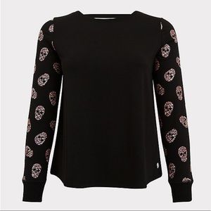 LEOPARD SKULL SLEEVE LADDER BACK ACTIVE TOP